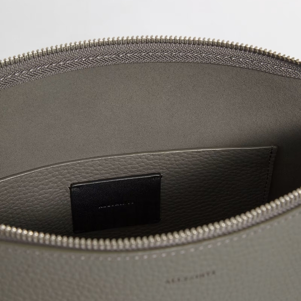 All Saints Slate Gray Pebbled Kita Leather Crossbody Bag - Picture 6 of 6